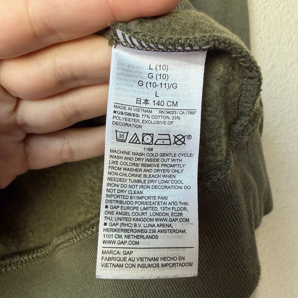 Cult Gaia x GAP Kids Olive Embroidered Logo Crewneck Sweatshirt Size L - Picture 4 of 4